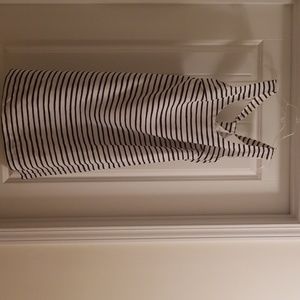 Black and white stripped J crew dress.